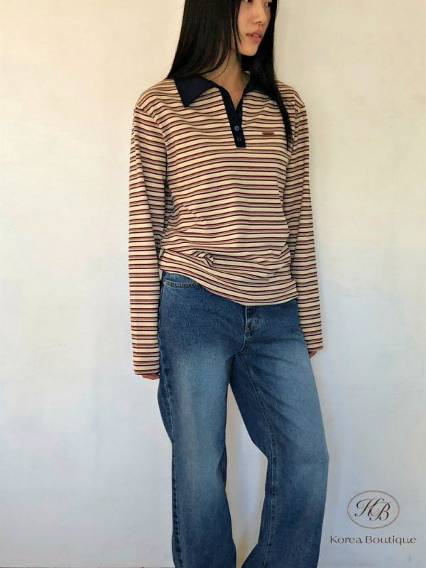 Fw284 秋季 條紋厚磅polo杉 