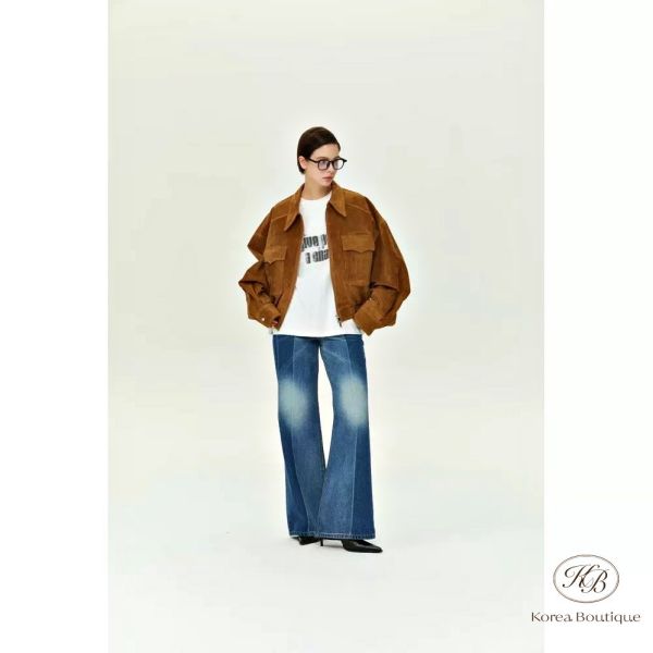 Fw382 秋季 手工麂皮口袋夾克（豬皮） 