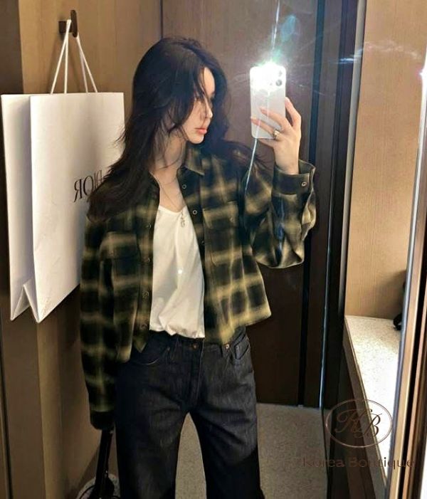 Fw407 秋季 網紅款格紋上衣 