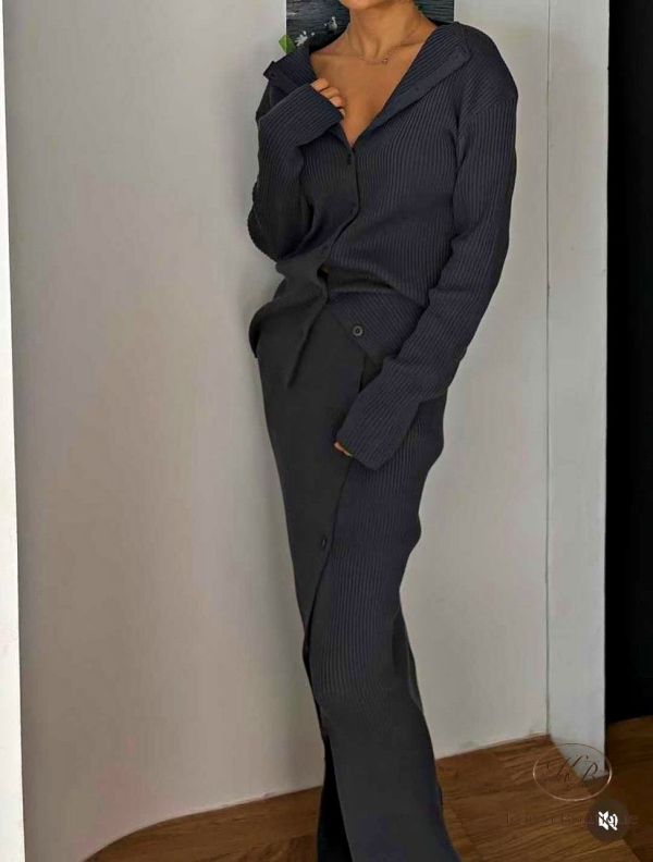 Fw345 秋季 網紅款螺紋修身套裝 