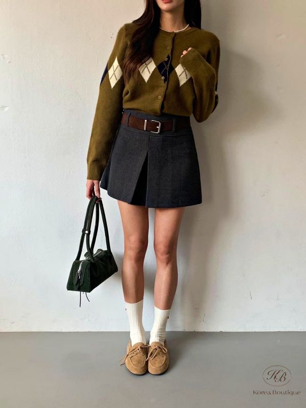 Fw412 秋季 前開叉感褲裙 