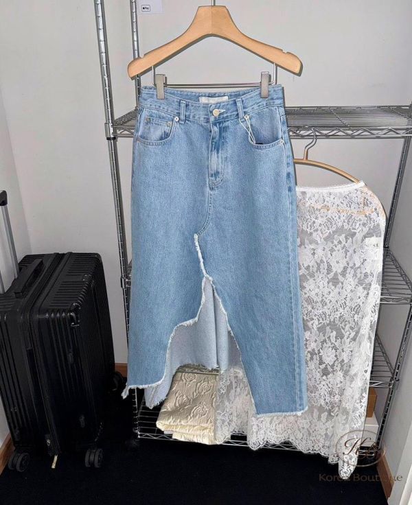 FW2625 秋季 不規則剪裁牛仔裙 