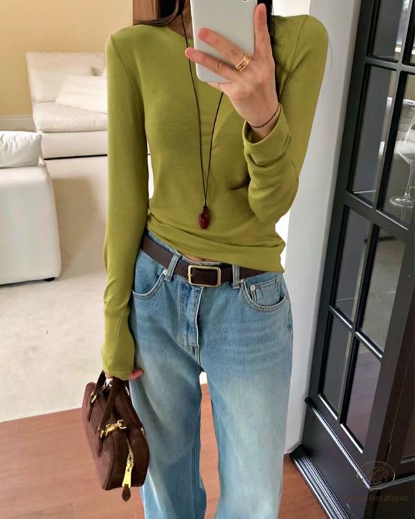 Fw450 冬季 簡約彈性上衣 