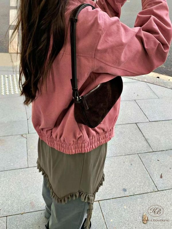 SS171 春季 版型好好看的麂皮棒球外套 