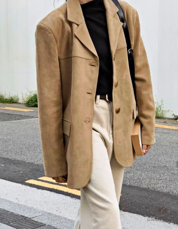 Fw364 秋季 麂皮西裝外套 