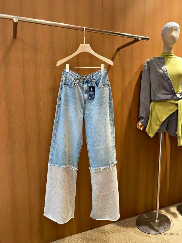 FW2659 秋季 有型的拼接牛仔褲 