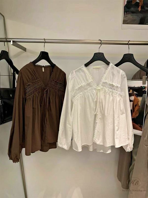 Fw116 秋季 雕花長袖上衣 