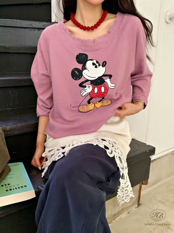 FW2641 秋季 不修邊米奇tee 