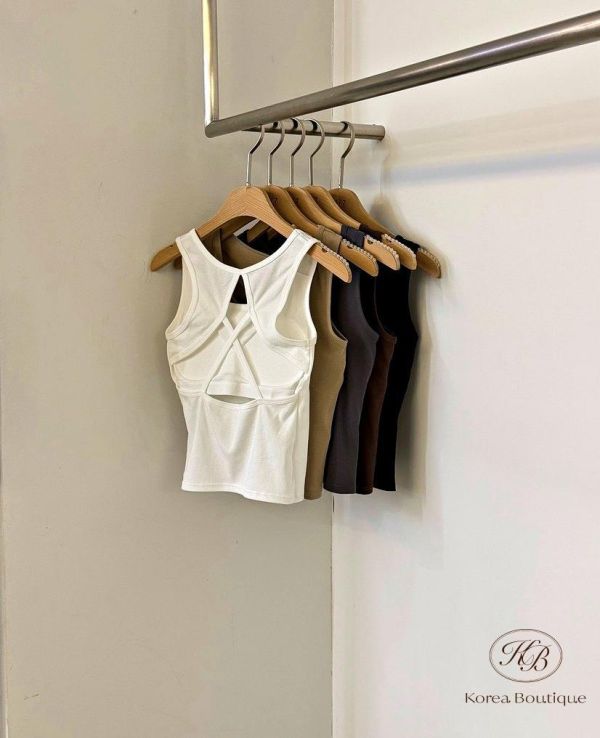 SS107 春季 方領抓皺bra top 