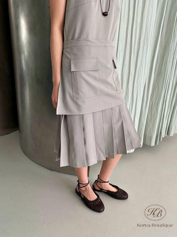 SS378 春季 圍裙兩件式設計洋裝 好時髦 