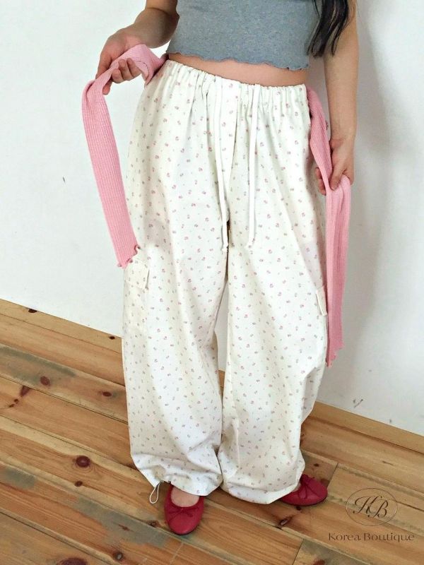 SS269 春季 碎花工裝褲 