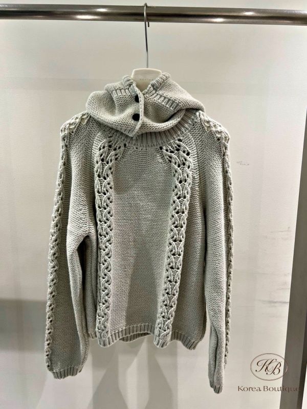 FWKR09 冬季 編織連帽毛衣 