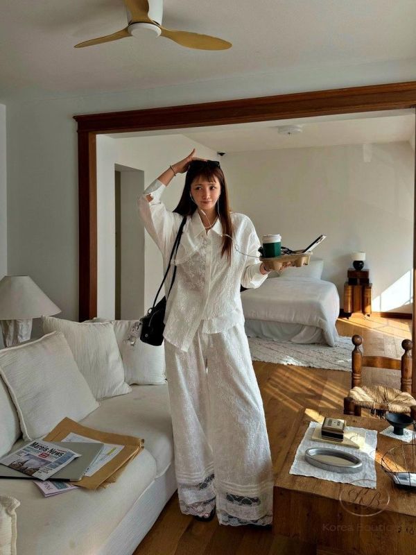 SS308 春季 重工的蕾絲雕花褲 