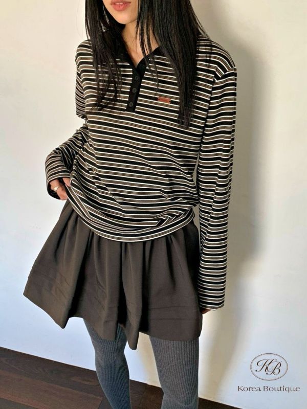 Fw284 秋季 條紋厚磅polo杉 