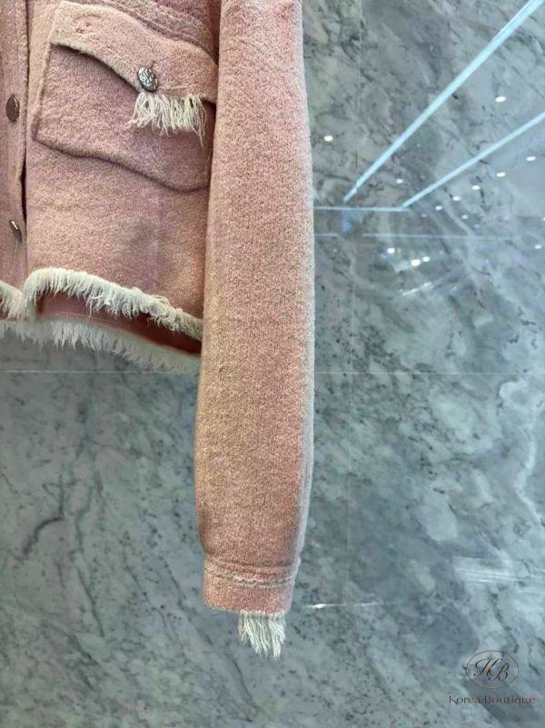 Fw436 冬季 Js設計家 鬚鬚邊設計開襟外套 