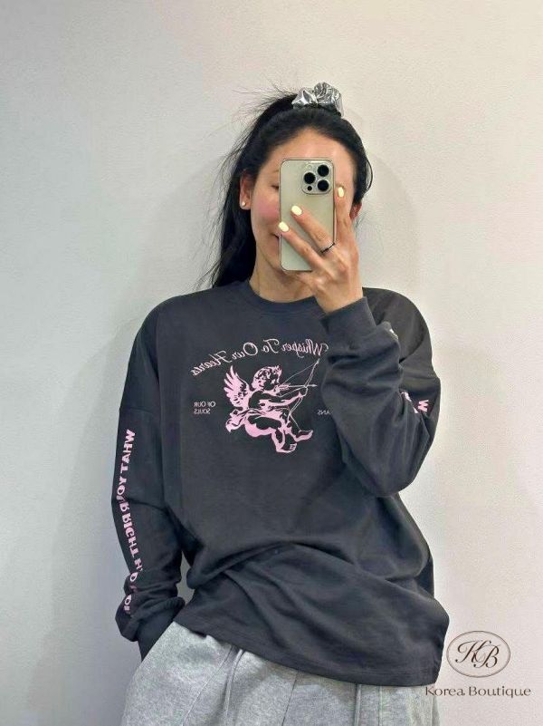 SS196 春季 客人的點菜款 小天使 圖案上衣 