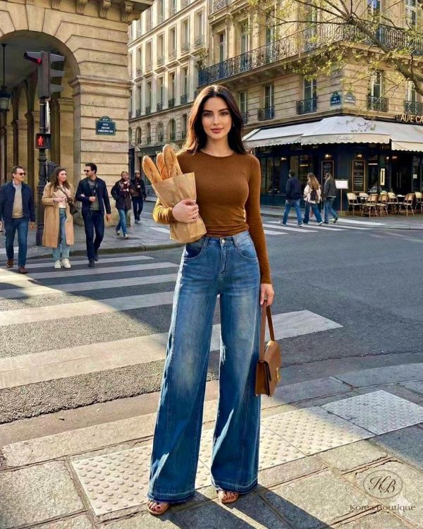 SS117 春季 刷色好看的直筒牛仔褲 