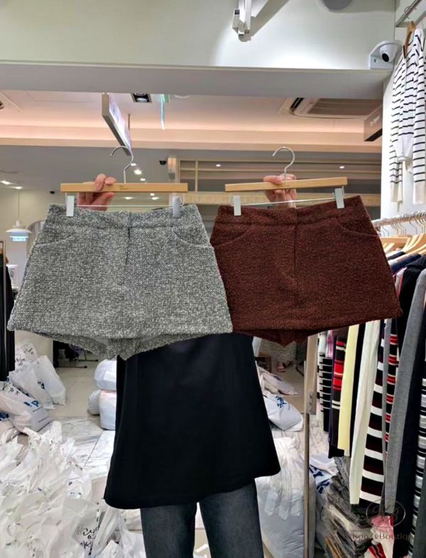 Fw340 秋季 質感秋冬毛呢褲裙 