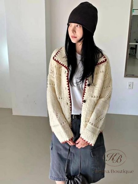 FW3831 秋季 超美滾邊翻領外套 