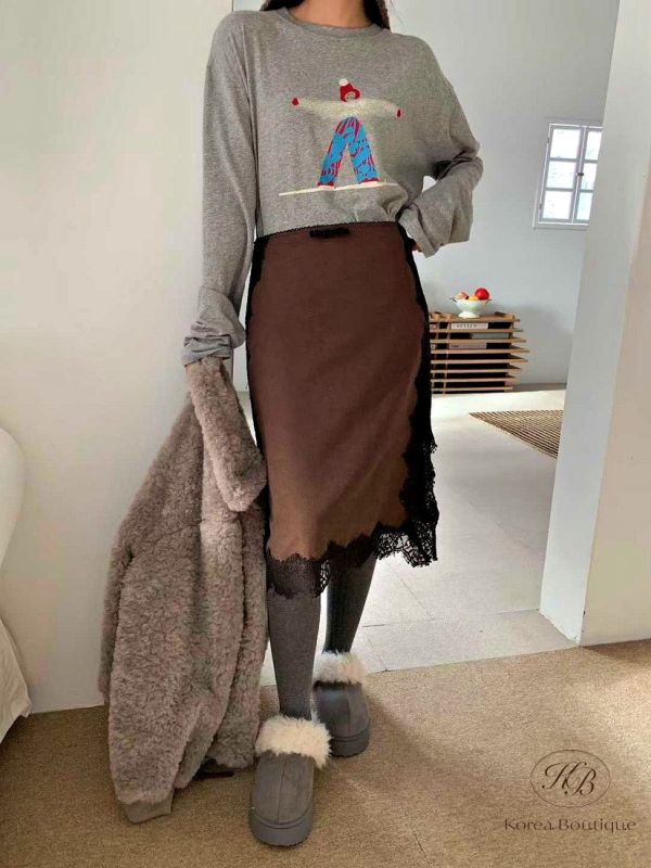 FWKR71 冬季 蕾絲半身裙 