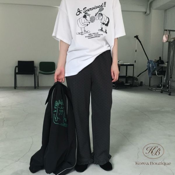 Spv47 春裝 可愛點點花瓣褲 