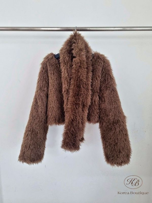 Fw415 秋季 短版皮草大衣 附上圍巾 