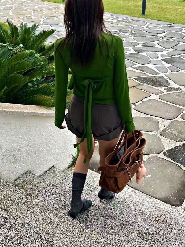 Fw428 冬季 法式綁帶多穿上衣 