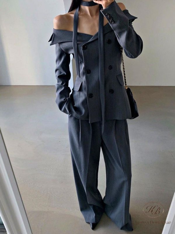 SS114 春季 簡約西裝褲 後鬆緊均碼 