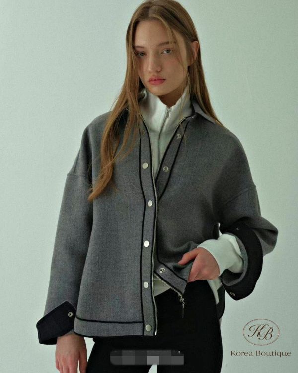 Fw368 秋季 質感車縫線襯衫外套 