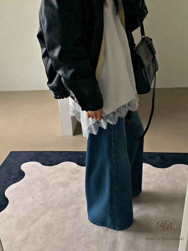 FWKR114 冬季 睫毛蕾絲長版上衣 