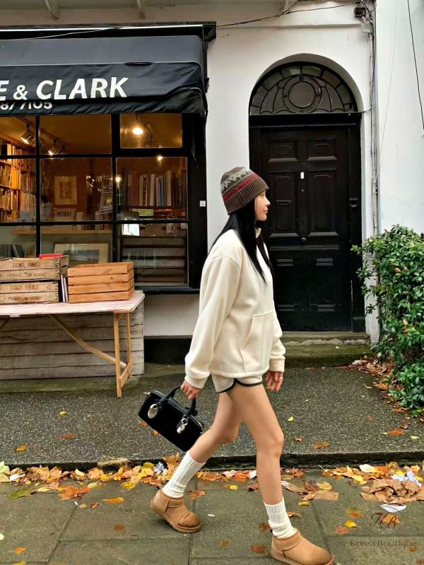 Fw388 秋季 絨布可愛短褲套裝 