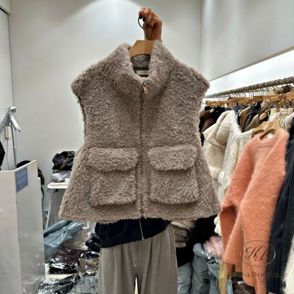 FWKR19 冬季 質感毛毛口袋背心 
