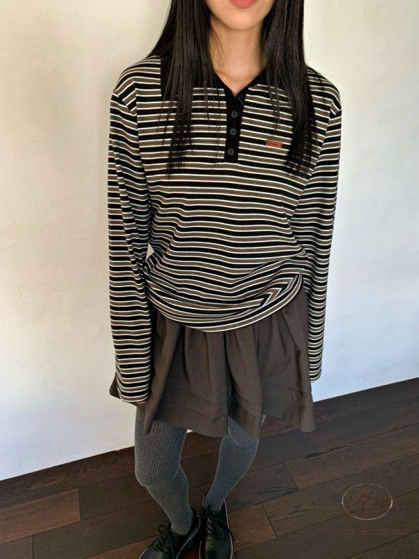 Fw284 秋季 條紋厚磅polo杉 