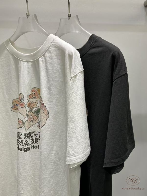 Kr90 夏裝 磨色感七個小矮人T 