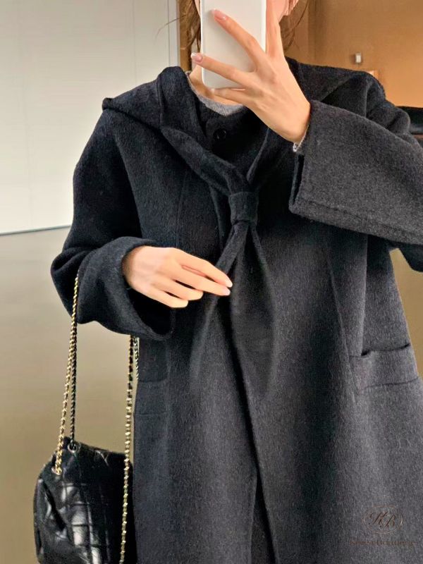 Fw356 秋季 可拆連帽手工羊毛外套 