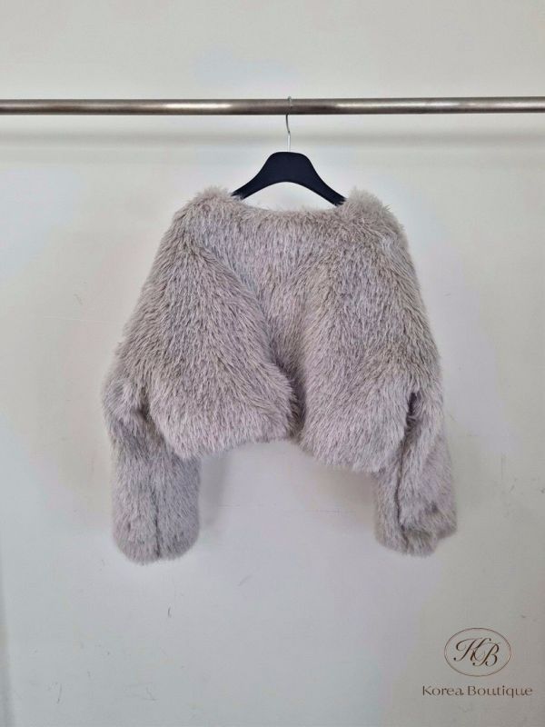 Fw415 秋季 短版皮草大衣 附上圍巾 