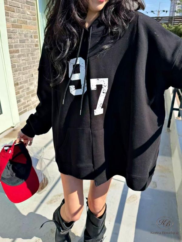 SS256 春季 長版數字大學衛衣 