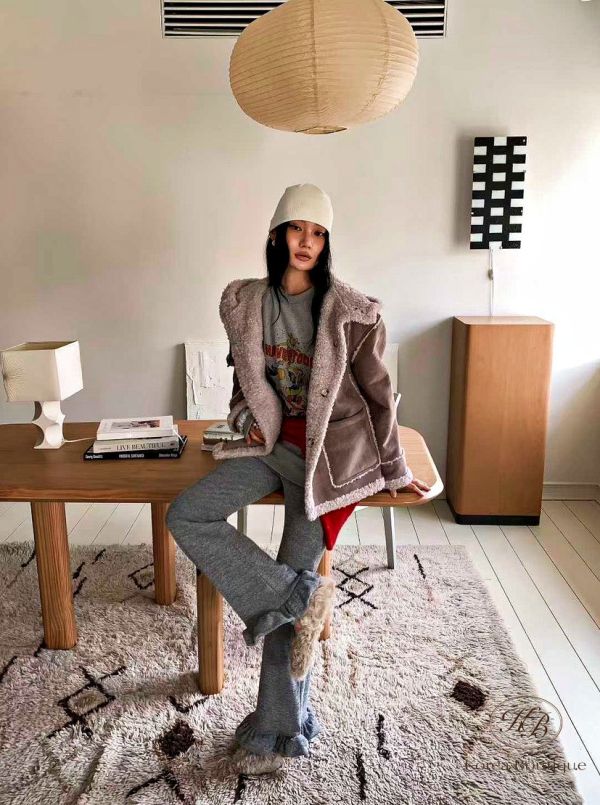 FWRK117 冬季 荷葉造型長褲 