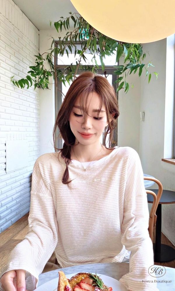 SS375 春季 混亞麻條紋上衣 