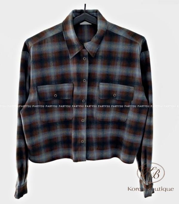 Fw407 秋季 網紅款格紋上衣 