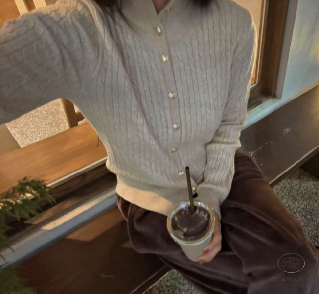 Fw286 秋季 小金圓扣高領外套 