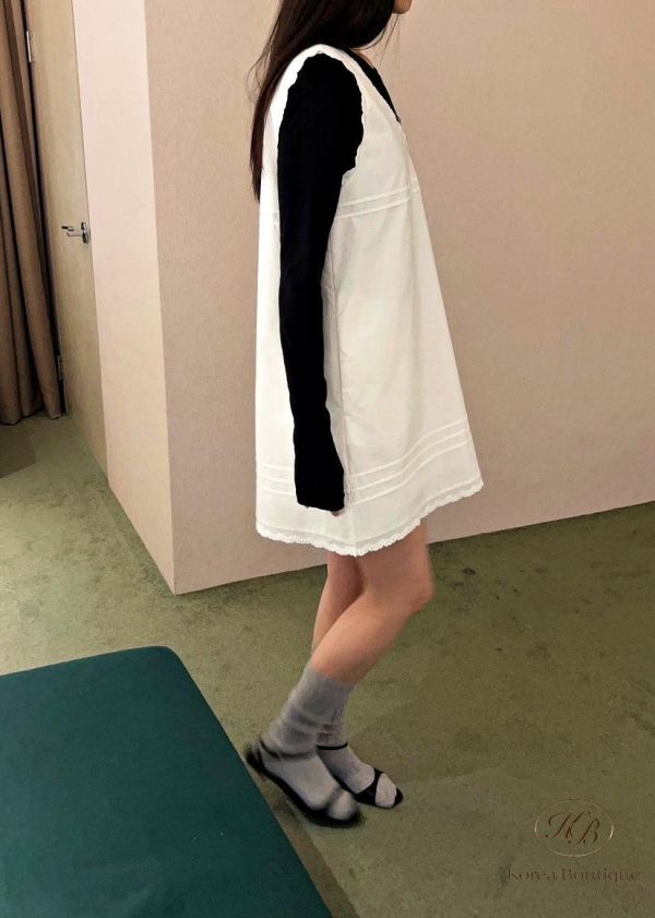 SS257 春季 可愛花邊背心洋裝 