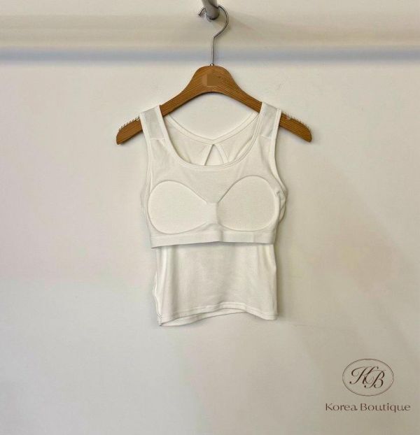 SS107 春季 方領抓皺bra top 