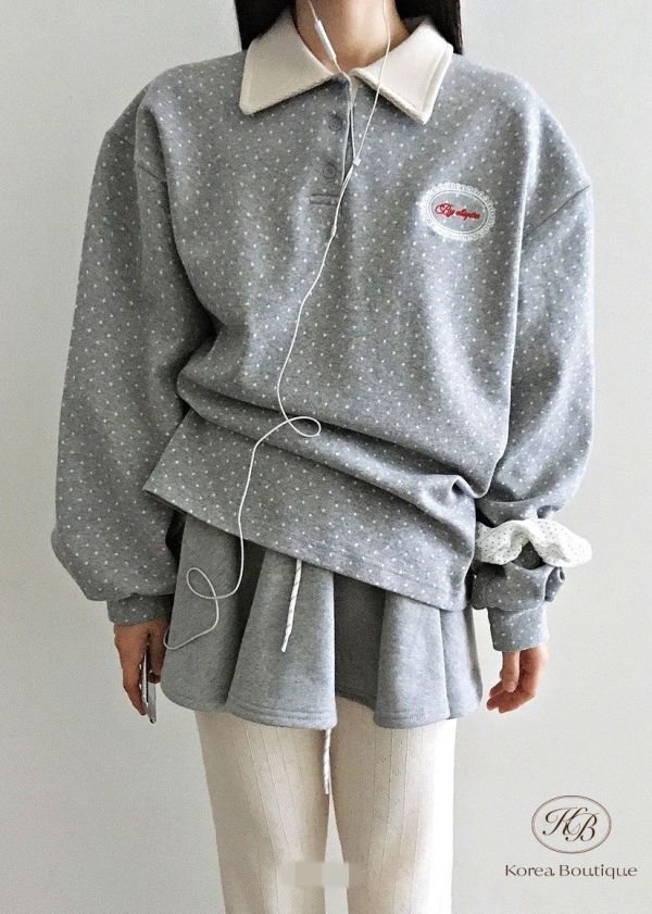 Fw347 秋季 可愛點點polo衫 