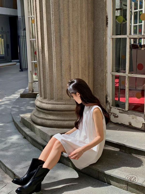 SS394 春季 夏季簡約背心洋裝 