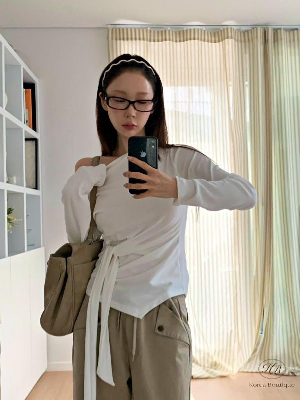 FW2647 秋季 彈性棉綁帶上衣 