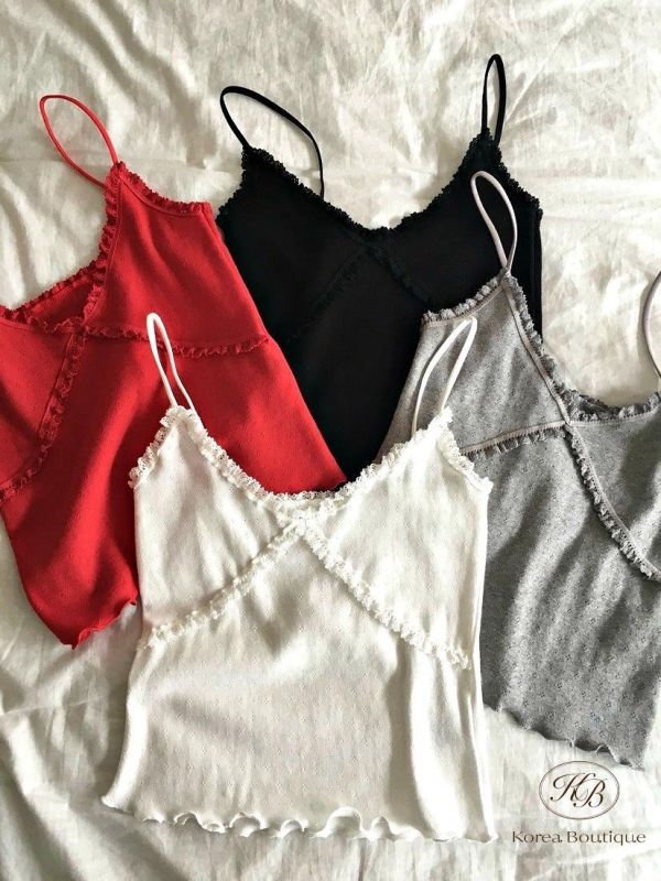 SS268 春季 木耳花邊背心 