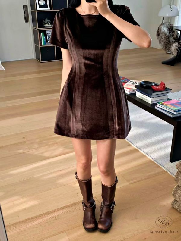 Fw455 冬季 天鵝絨洋裝 