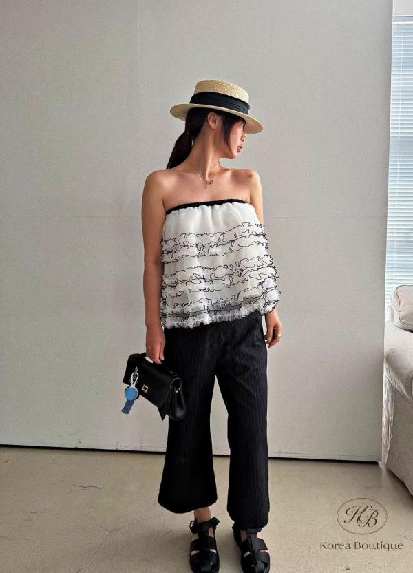 SS354 春季 條紋八分西裝褲 