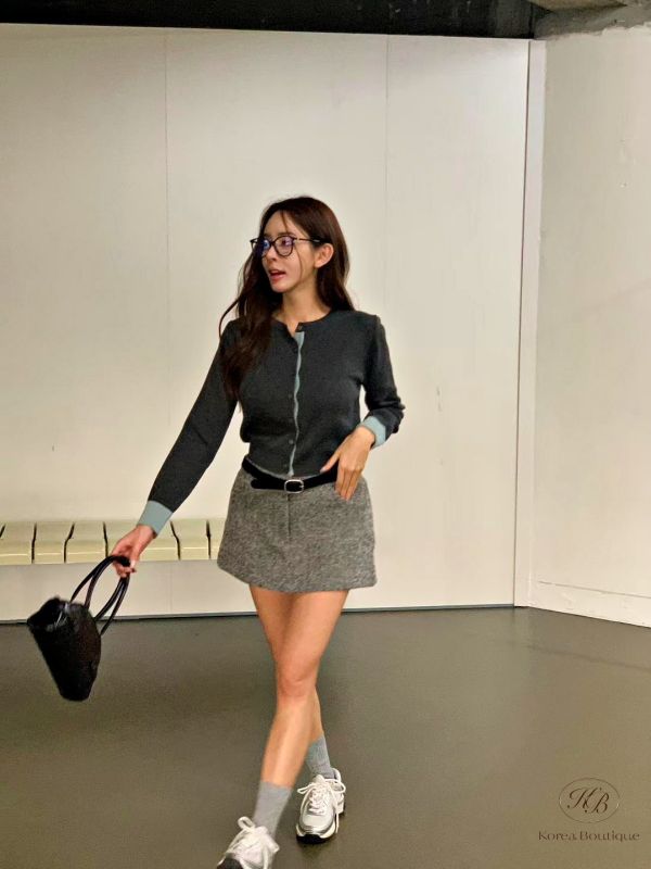 Fw340 秋季 質感秋冬毛呢褲裙 